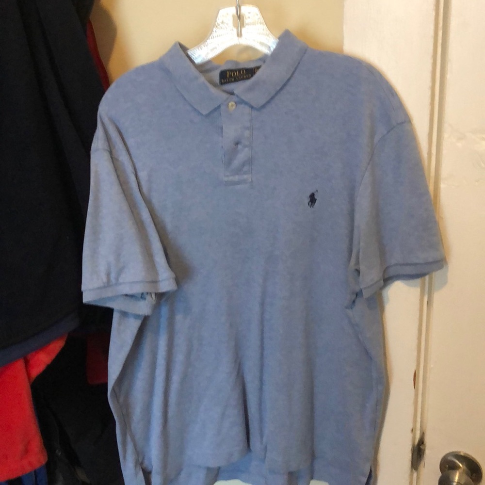 Blue polo shirt